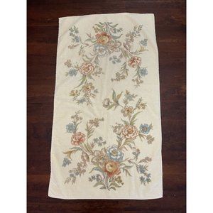 Vintage‎ MH JC Penney Cottage Bohemian Floral Bath Towel Made In USA Ivory 24x42